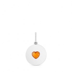 Tous Medallion With Carnelian Heart Aelita Anhänger Silber | Österreich-HUJMWR173