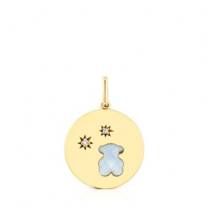 Tous Medallion With Diamonds Anhänger Gold | Österreich-MHUGDE807