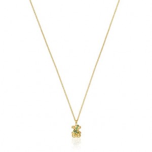 Tous Medium Bear With Chrome Diopside Lligat Halskette Gold | Österreich-OVHYCR431