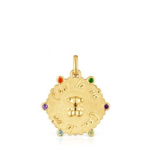 Tous Medium Bear With Gemstones Sugar Party Anhänger Gold | Österreich-JZNOQH815