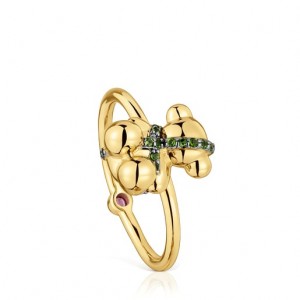 Tous Medium Bear With Rhodolite Lligat Ring Gold | Österreich-YETKFB197