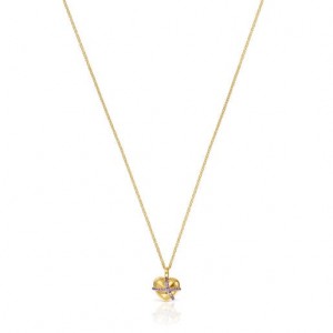 Tous Medium Heart With Rhodolite Lligat Halskette Gold | Österreich-VHYOQN023