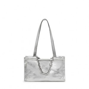 Tous Medium Leder Manifesto Handtasche Silber | Österreich-EAGXYK846