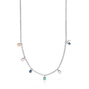 Tous Mini Color With Gemstones Halskette Silber | Österreich-EBJCST680