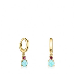 Tous Mini Ivette Kurzes With Amazonite Ruby Ohrringe Gold | Österreich-HVRTYE729