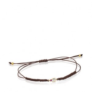 Tous Mini Ivette With Prasiolite Amethyst Brown Cord Armband Dunkelbraun | Österreich-EXYJBM302