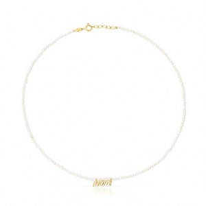 Tous Mom With Cultured Pearls Mama Halskette Gold | Österreich-XROGZL087