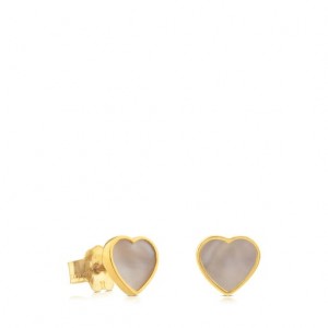 Tous Mother-of-pearl Xxs Heart Ohrringe Gold | Österreich-YVCEAS218