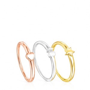 Tous Motifs Set Mix Ring Gold Silber Rosa Gold | Österreich-CZDFTU869