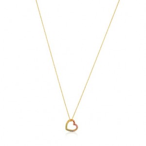 Tous Multicolor Gemstones Little Heart Motif Icon Halskette Gold | Österreich-RUSNMV638