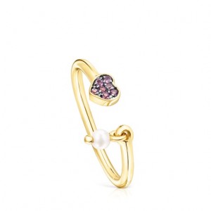 Tous New Motif With Amethyst Heart Ring Gold | Österreich-YNJFLV432