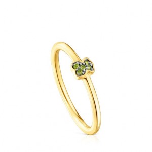Tous New Motif With Chrome Diopside Bear Ring Gold | Österreich-SZYACE857