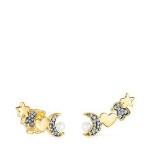Tous Nocturne With Diamonds Pearl Ohrringe Gold | Österreich-XHMEZS503