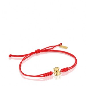 Tous Nylon Bold Bear Armband Rot Gold | Österreich-QDSVHK021