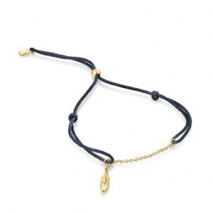 Tous Nylon Lure Armband Gold Schwarz | Österreich-KCREIA826