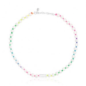 Tous Nylon With Cultured Pearls Logo Halskette Mehrfarbig | Österreich-VNSICM278