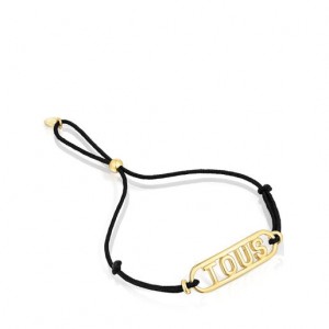 Tous Nylon With Logo Armband Schwarz Gold | Österreich-VJCREQ157