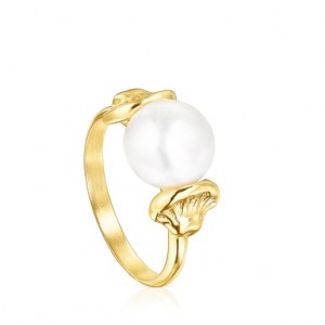 Tous Oceaan Shell With Pearl Ring Gold | Österreich-GJSAQO870