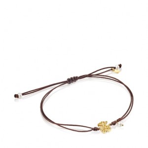 Tous Oceaan With Pearl Cord Armband Dunkelbraun Gold | Österreich-ITBWYK207