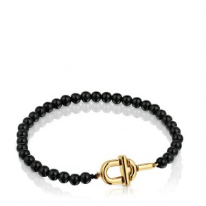 Tous Onyx Manifesto Armband Schwarz Gold | Österreich-ZCBDSQ026