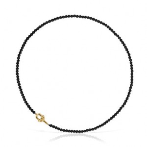 Tous Onyx Manifesto Halskette Gold Schwarz | Österreich-GXMYQC378