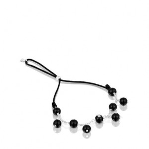 Tous Onyx Nylon Icon Glass Armband Schwarz | Österreich-SBHUDE583