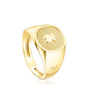 Tous Oursin Signet Ring Gold | Österreich-TXLSJW018