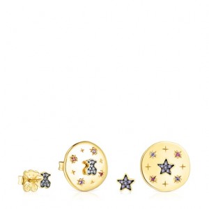 Tous Pack Of Magic Nature Disc With Gemstones Diamonds Ohrringe Gold | Österreich-YGZQCH824