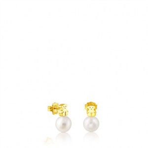 Tous Pearls Bear Motif Sweet Dolls Ohrringe Gold | Österreich-FRLZSW865