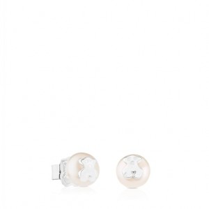 Tous Pearls Bear Ohrringe Silber | Österreich-CPKEZB729