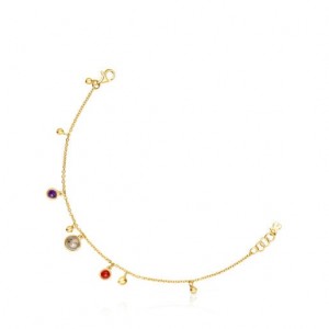 Tous Plump Charm With Gemstones Armband Gold | Österreich-DOSPQK756