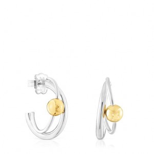 Tous Plump Double Hoop Ohrringe Silber Gold | Österreich-YMWFTJ851