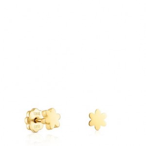 Tous Puppies Flower Motif Ohrringe Gold | Österreich-IUYPTK421