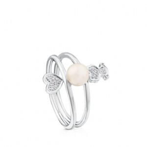 Tous Puppies With Diamond Ring Silber | Österreich-JVHMWL854