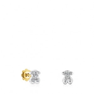 Tous Puppies With Diamonds Bear Motif Ohrringe Gold | Österreich-ZQELTM526