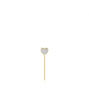 Tous San Valentín 1/2 With Diamonds Heart Motif Ohrringe Gold | Österreich-GDOLHR720