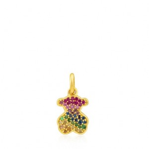 Tous Sapphire Bear Motif Icon Gems Anhänger Gold | Österreich-MUIYWJ290