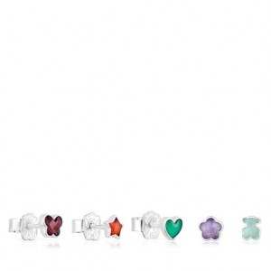 Tous Set Of Loose Bold Motif With Gemstones Ohrringe Silber | Österreich-KCRPTB812