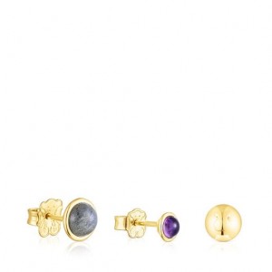 Tous Set Of Three Plump With Gemstones Ohrringe Gold | Österreich-RGHWMT206
