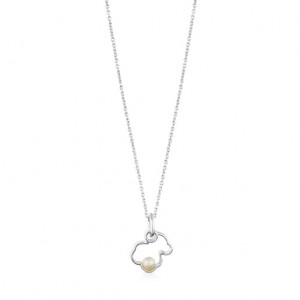 Tous Silueta With Pearl Halskette Silber | Österreich-JRHOZK438