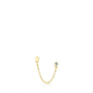 Tous Single Double-piercing With Star Motif Topaz Cool Joy Ohrringe Gold | Österreich-PGFNOD476