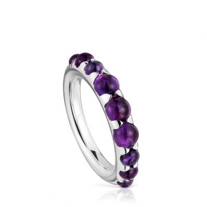 Tous Small Amethyst Sugar Party Ring Silber | Österreich-YXWHVO516