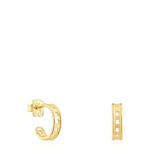 Tous Small Bear Row Hoop With Silhouette Ohrringe Gold | Österreich-XZARFO926