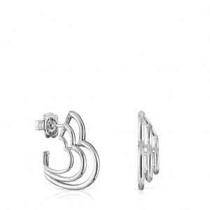 Tous Small Bickie Triple Heart Ohrringe Silber | Österreich-YMZXVE540