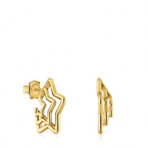 Tous Small Bickie Triple Star Ohrringe Gold | Österreich-DCVBZO897