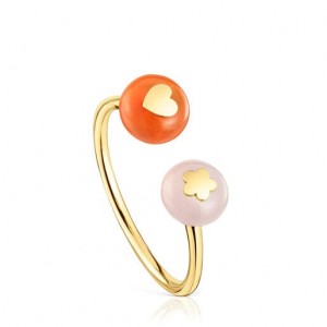 Tous Small Chalcedony Open Balloon Ring Gold | Österreich-CPMJEA306