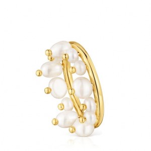 Tous Small Cultured Pearls Sugar Party Ring Gold Weiß | Österreich-KGDEHM568