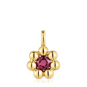 Tous Small Flower With Rhodolite Sugar Party Anhänger Gold | Österreich-LVXEWK250