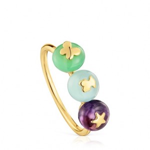 Tous Small Gemstones Balloon Ring Gold | Österreich-OLRHBE539