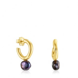 Tous Small Hav Hoop With Gray Pearl Ohrringe Gold | Österreich-PXARZG137